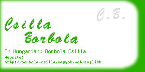csilla borbola business card